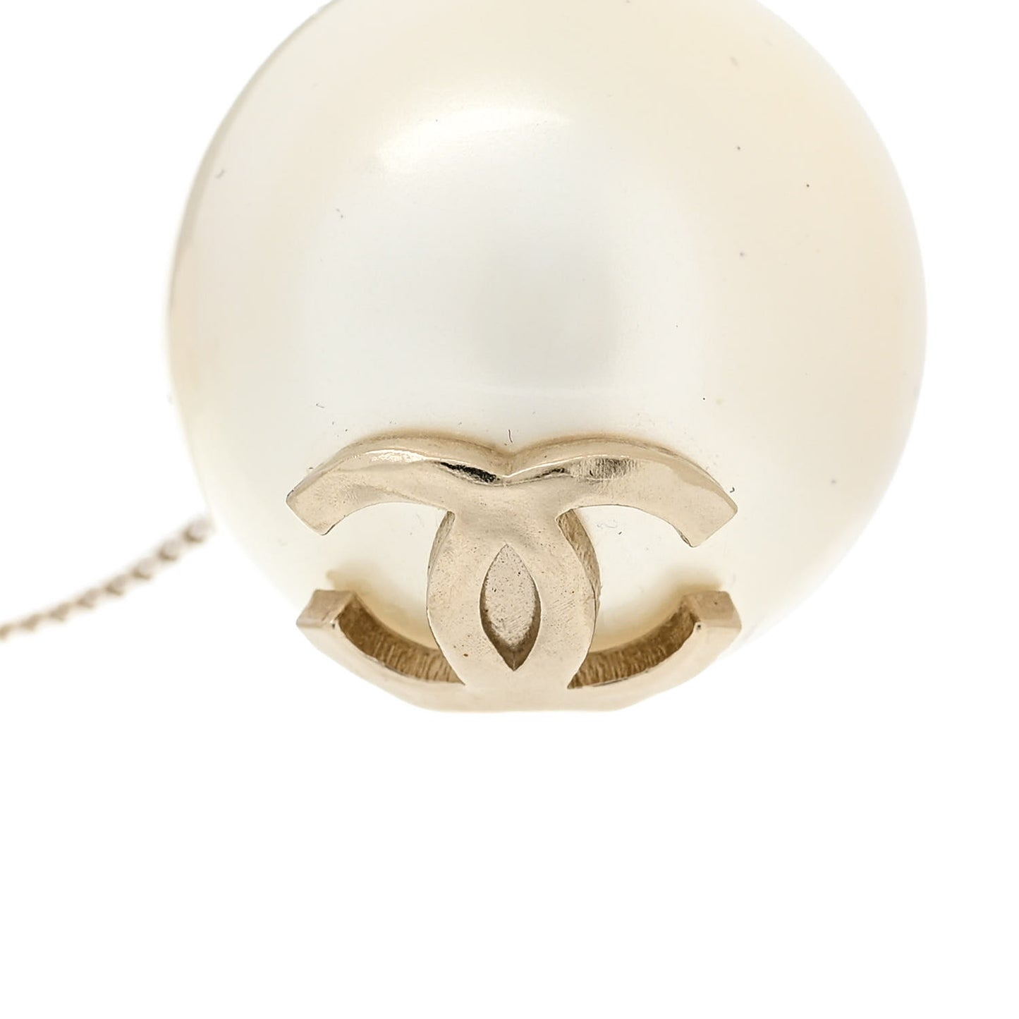 Pearl CC Drop Earrings Gold