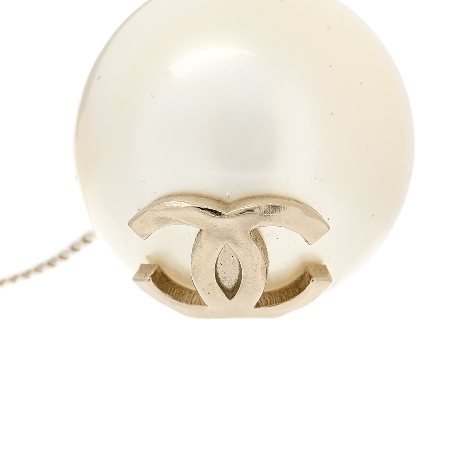 Chanel Pearl CC Drop Earrings Gold 4 of 5