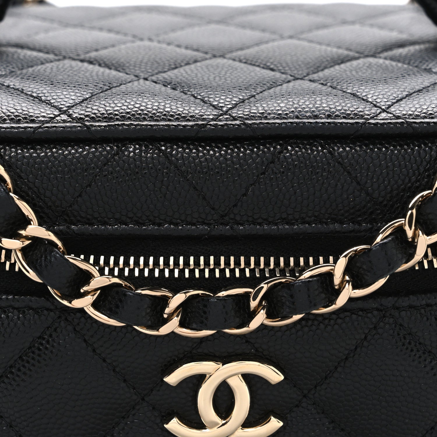 Chanel Caviar Quilted Small CC Vanity Case Black Black 8 of 10