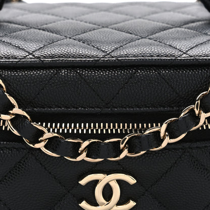 Chanel Caviar Quilted Small CC Vanity Case Black Black 8 of 10