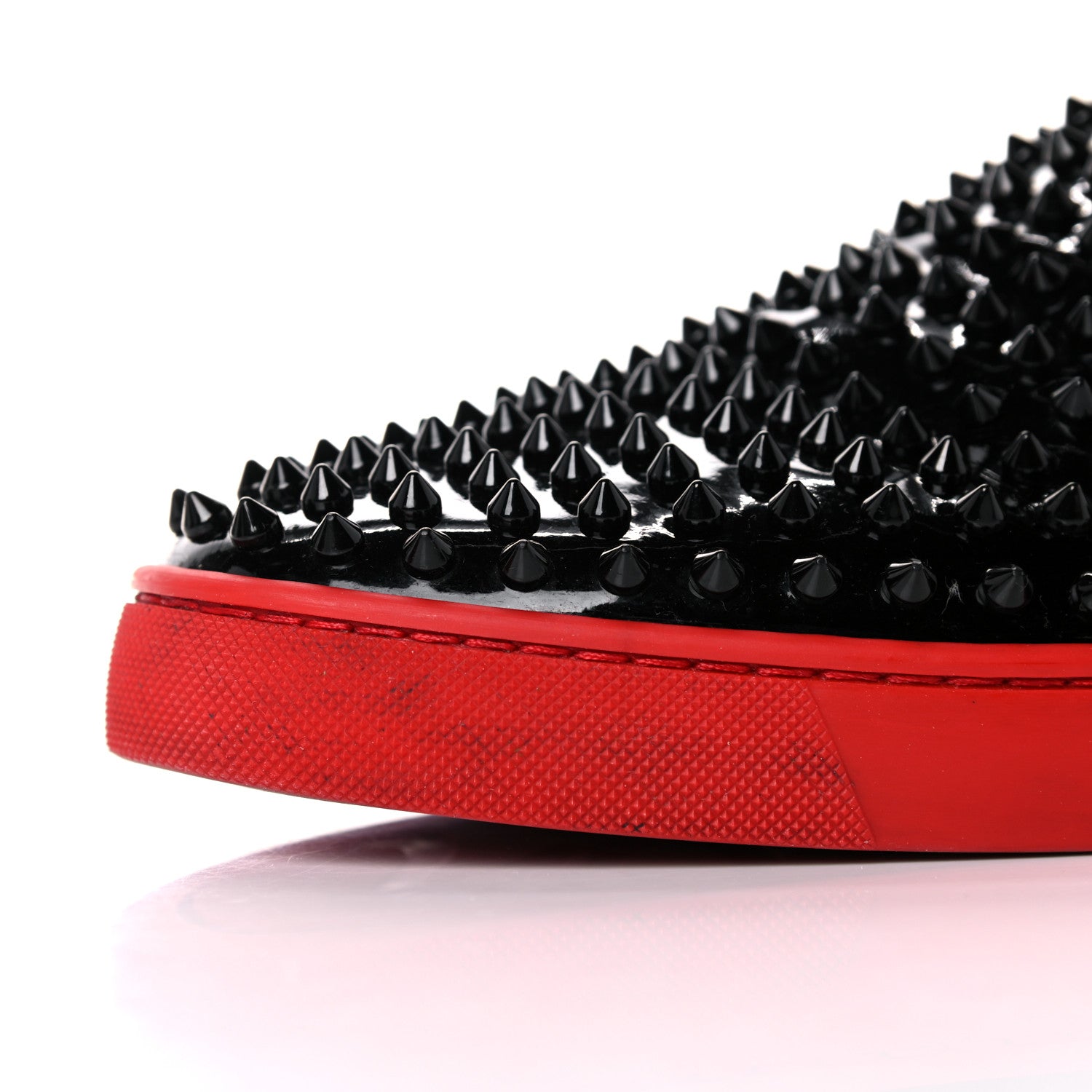 Christian Louboutin Patent Spikes Mens Roller Boat Flats 44 Black 13 of 14