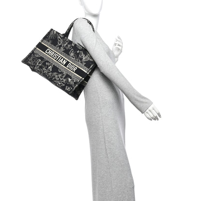 Christian Dior Canvas Embroidered Medium New York Butterfly Book Tote Black 2 of 12