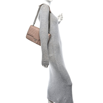 Prada Soft Calfskin Impunture Diagramme Medium Chain Flap Shoulder Bag Cipria 2 of 10