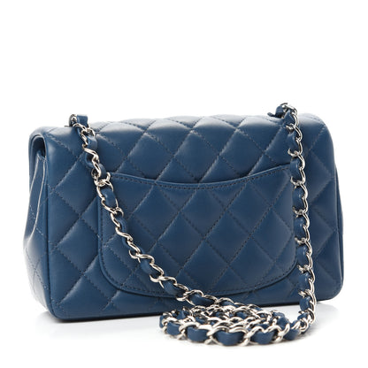 Chanel Lambskin Quilted Mini Rectangular Flap Dark Blue 3 of 11