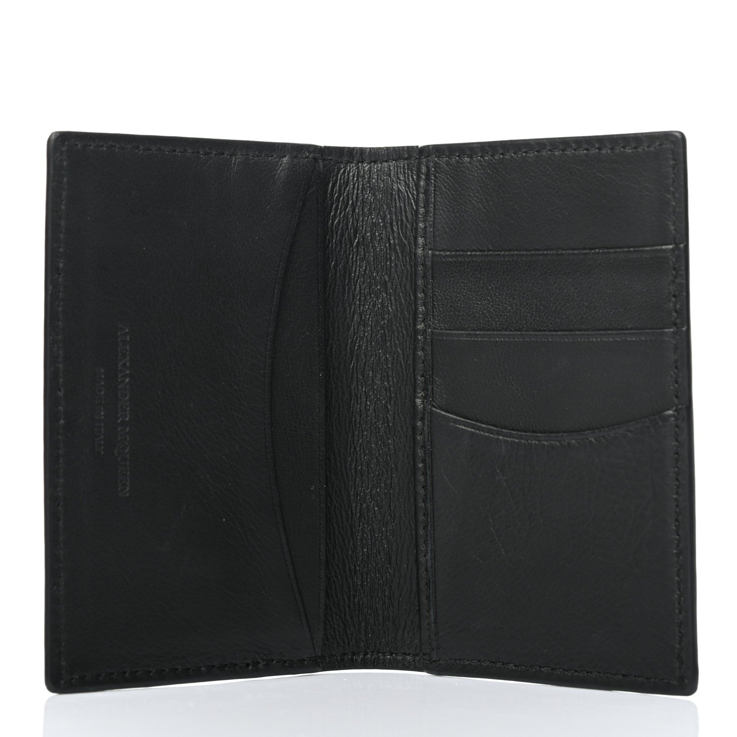 Alexander McQueen Grained Calfskin Skull Card Holder Black 5 of 7