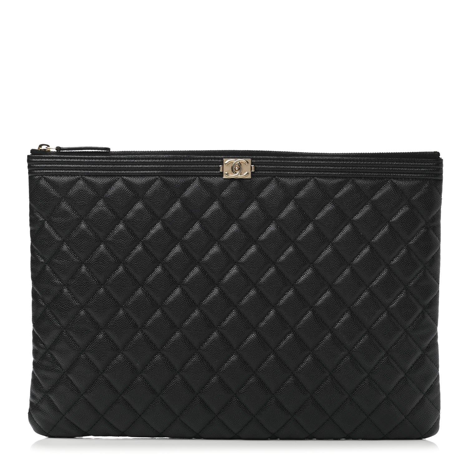 Chanel Caviar Quilted Large Boy Cosmetic Case Black 1 of 7