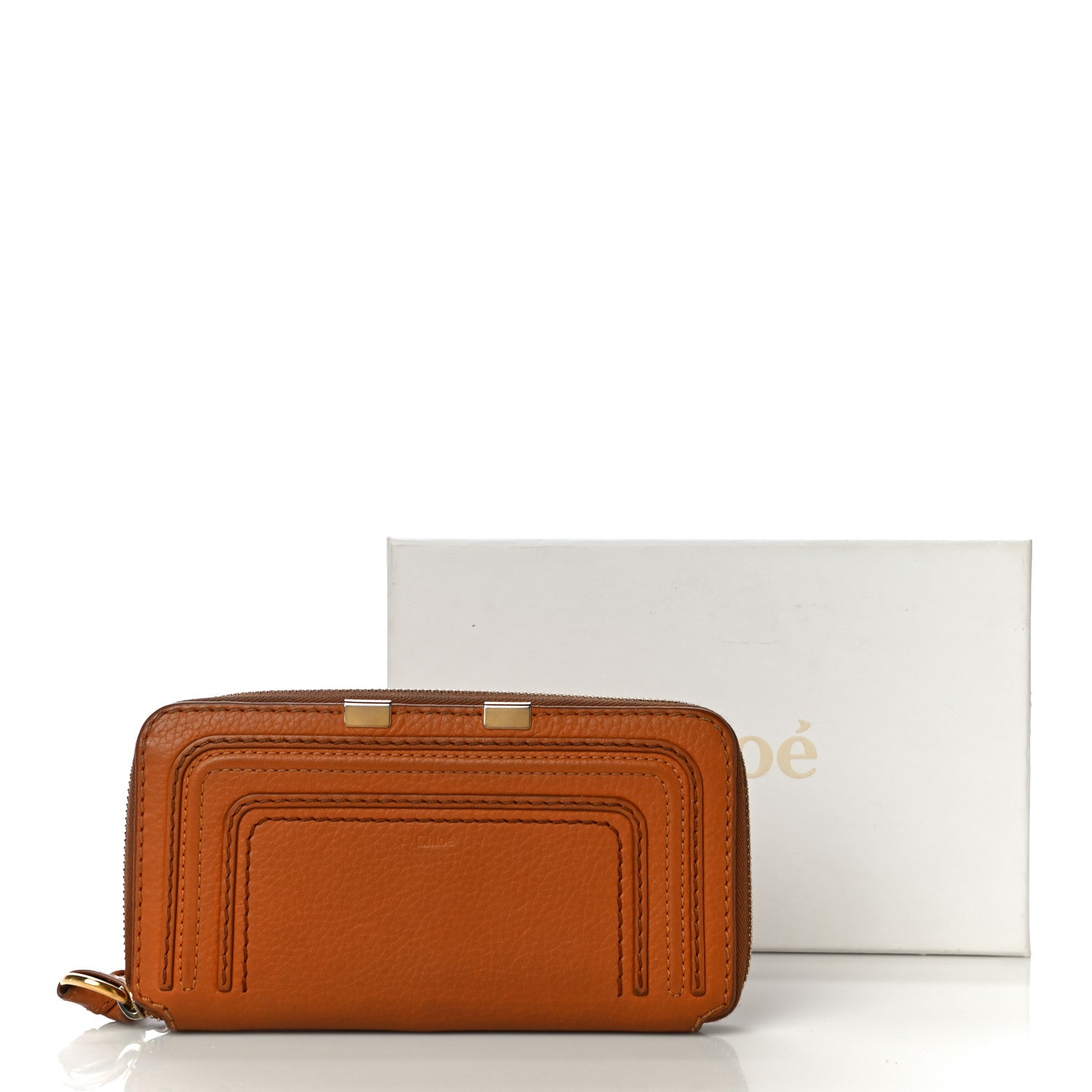 Chloe Grained Calfskin Marcie Long Zip Around Wallet Tan 16 of 16
