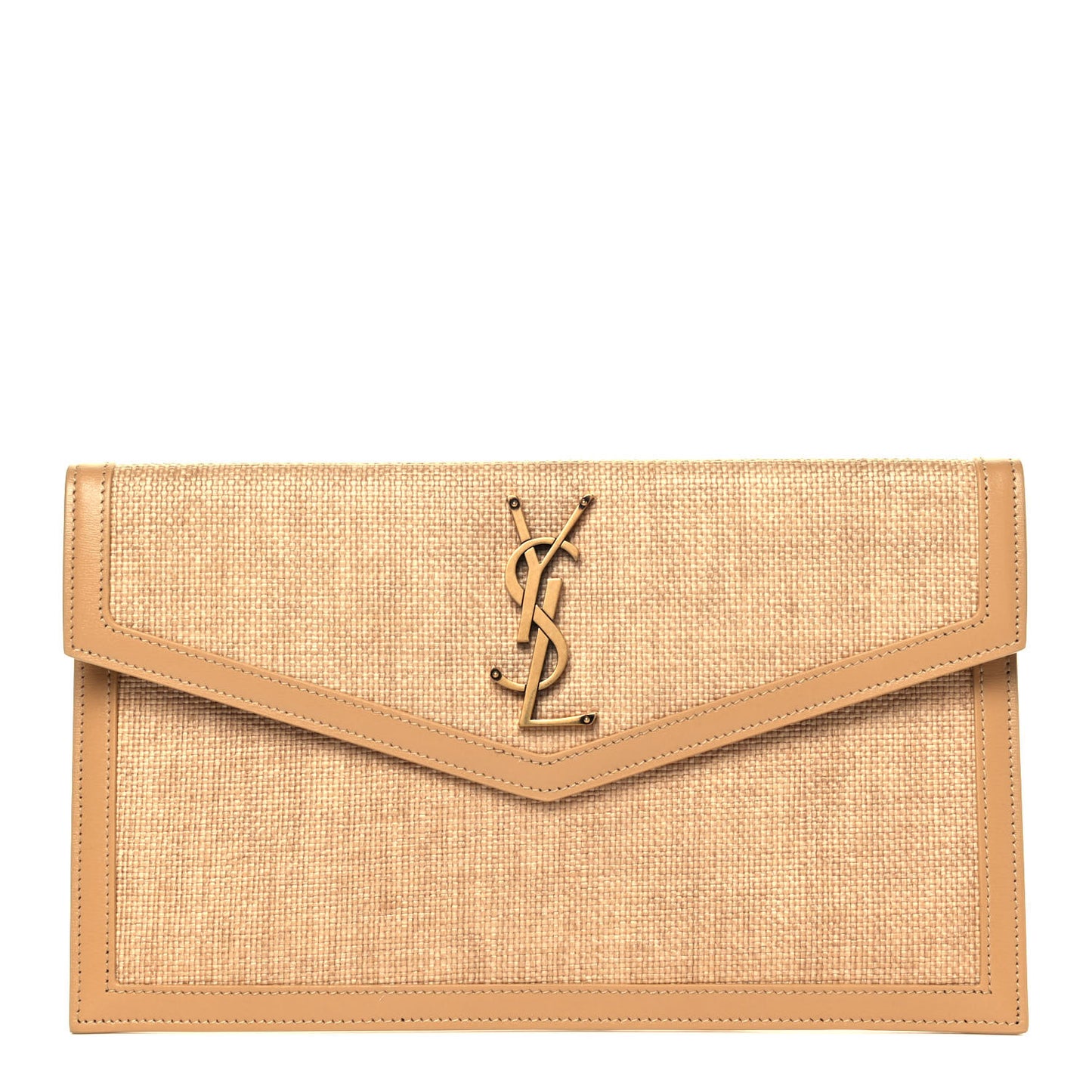 Micro Raffia Uptown Pouch Natural Hay Blush