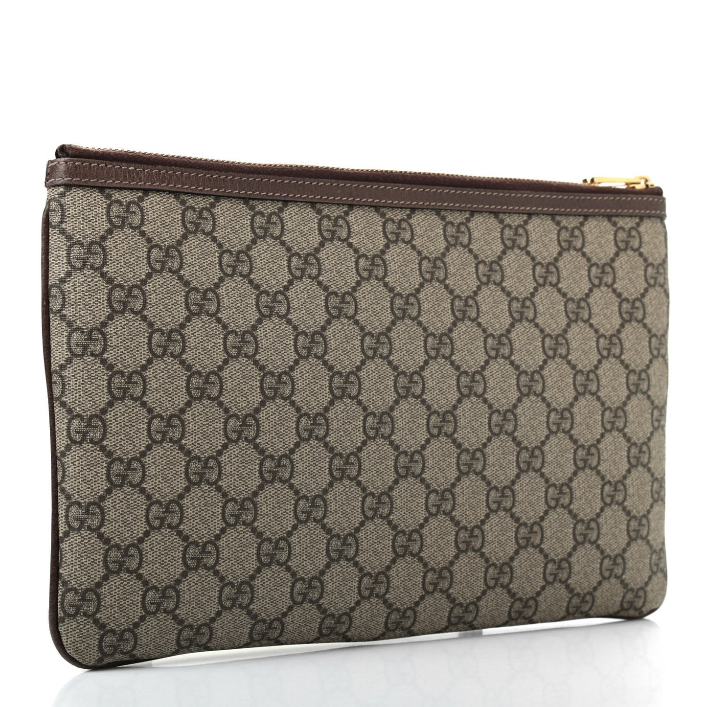 GG Supreme Monogram Large Ophidia Pouch Clutch Brown
