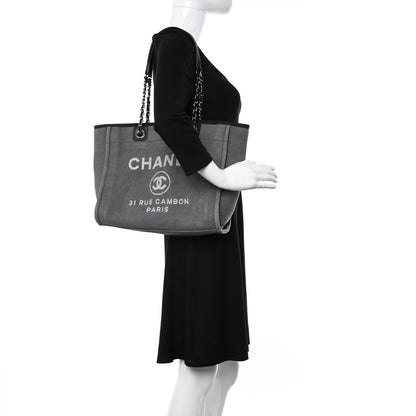 Chanel Canvas Small Deauville Tote Grey 2 of 11