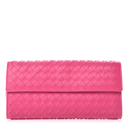 Bottega Veneta Nappa Intrecciato Continental Flap Wallet Rosa Shock 1 of 14