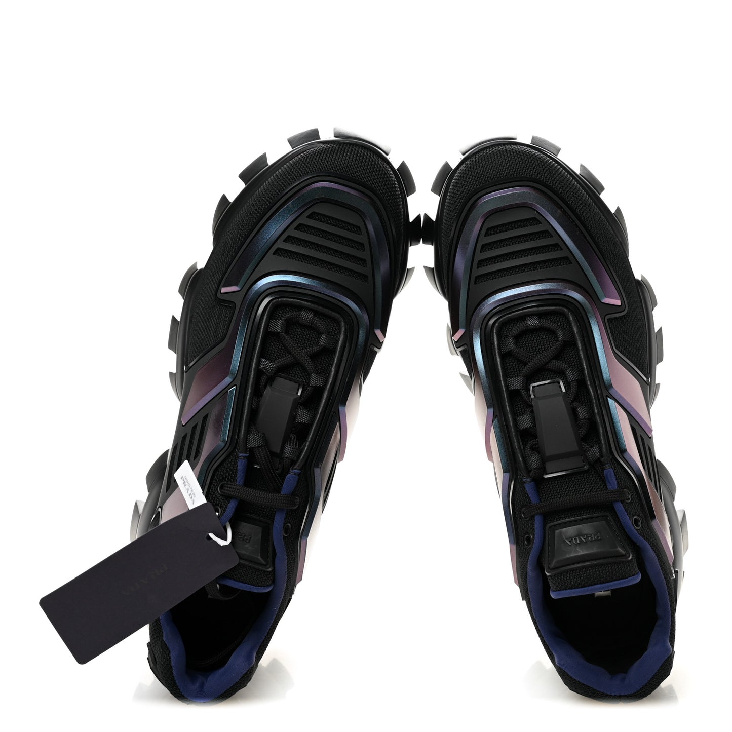 Rubber Knit Fabric Iridescent Mens Cloudbust Thunder Sneakers 10.5 Black
