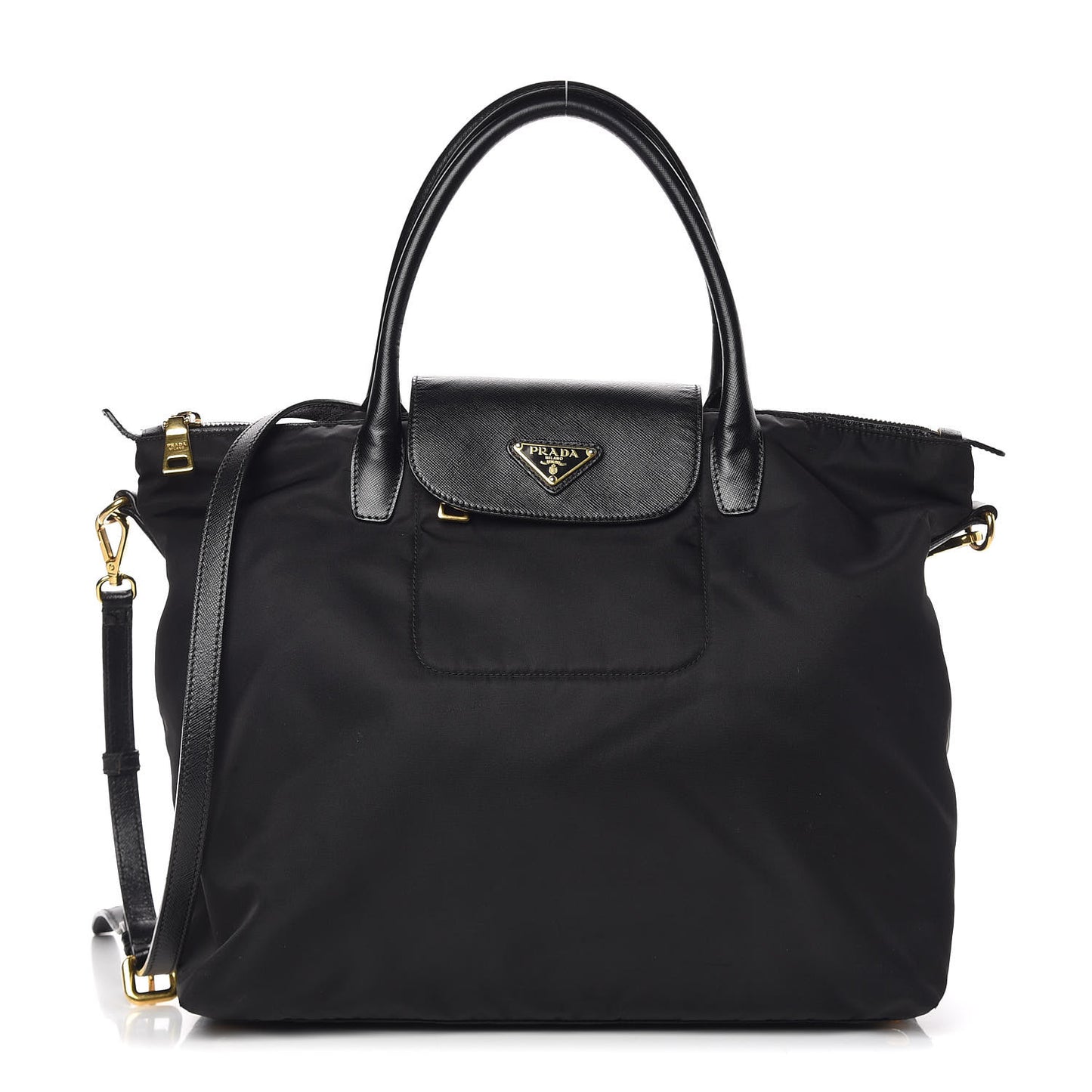 Saffiano Tessuto Nylon Tote Black