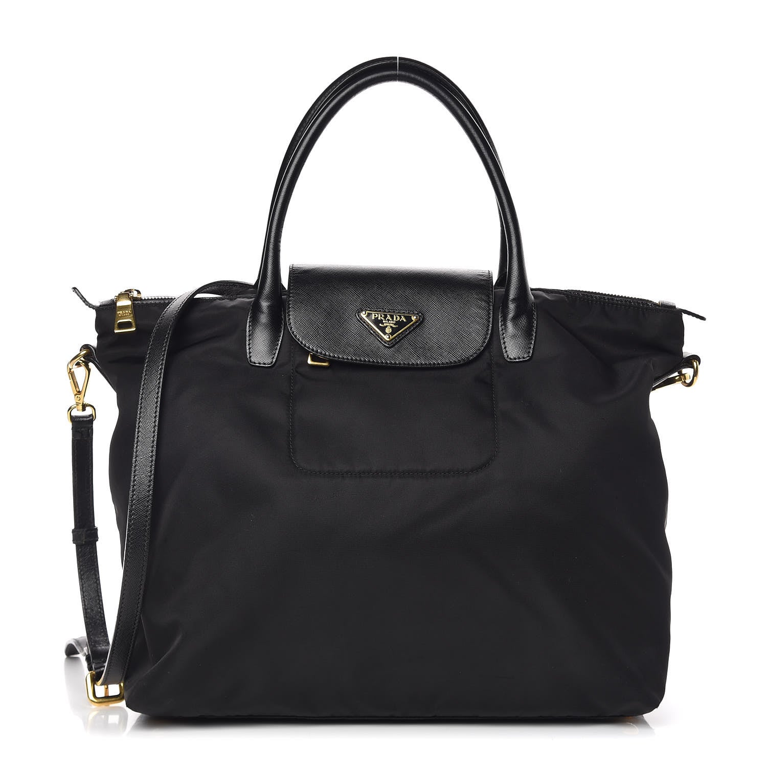 Prada Saffiano Tessuto Nylon Tote Black 1 of 11