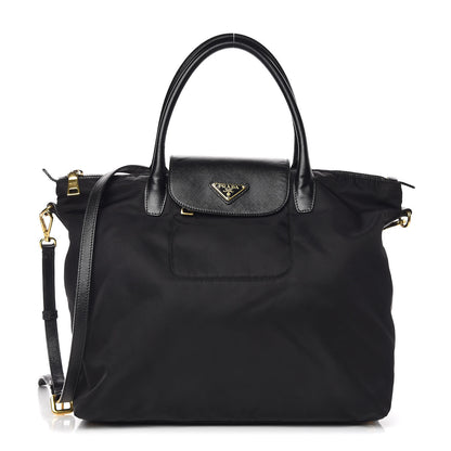 Prada Saffiano Tessuto Nylon Tote Black 1 of 11