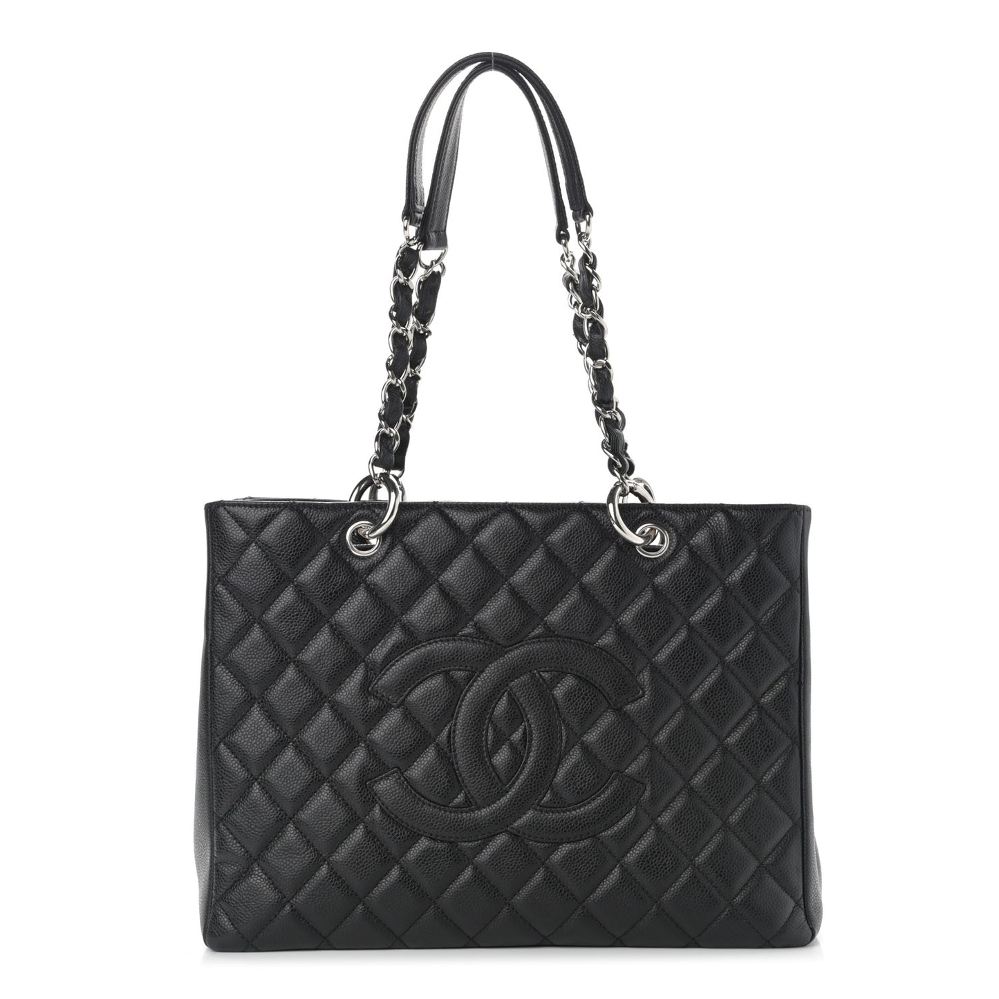 Caviar Quilted Grand Shopping Tote GST Black