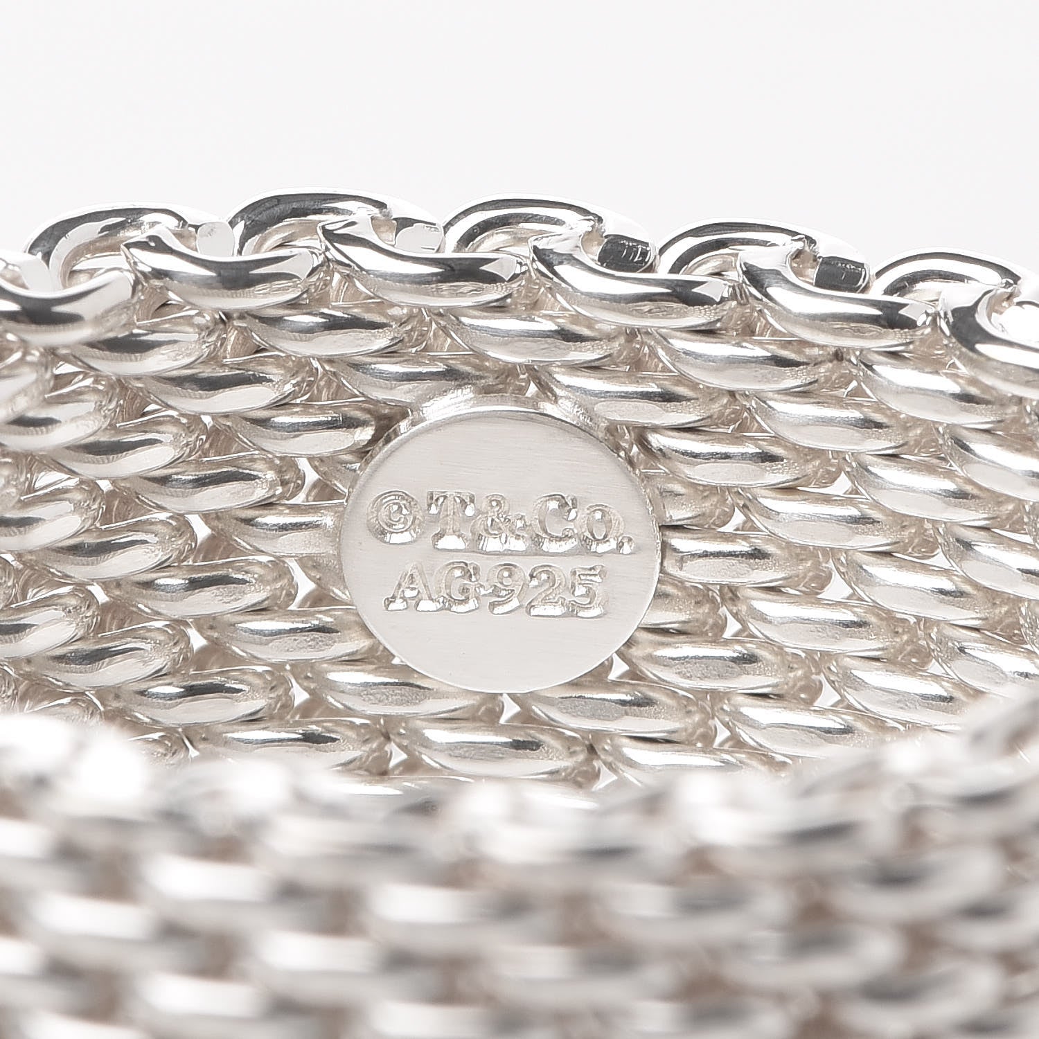 Tiffany Sterling Silver Mesh Somerset Ring 59 8.75 4 of 4