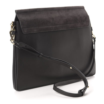 Chloe Suede Calfskin Medium Faye Shoulder Bag Carbon Grey 3 of 10