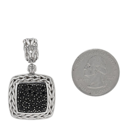 John Hardy Sterling Silver Black Sapphire Classic Chain Square Pendant 2 of 3