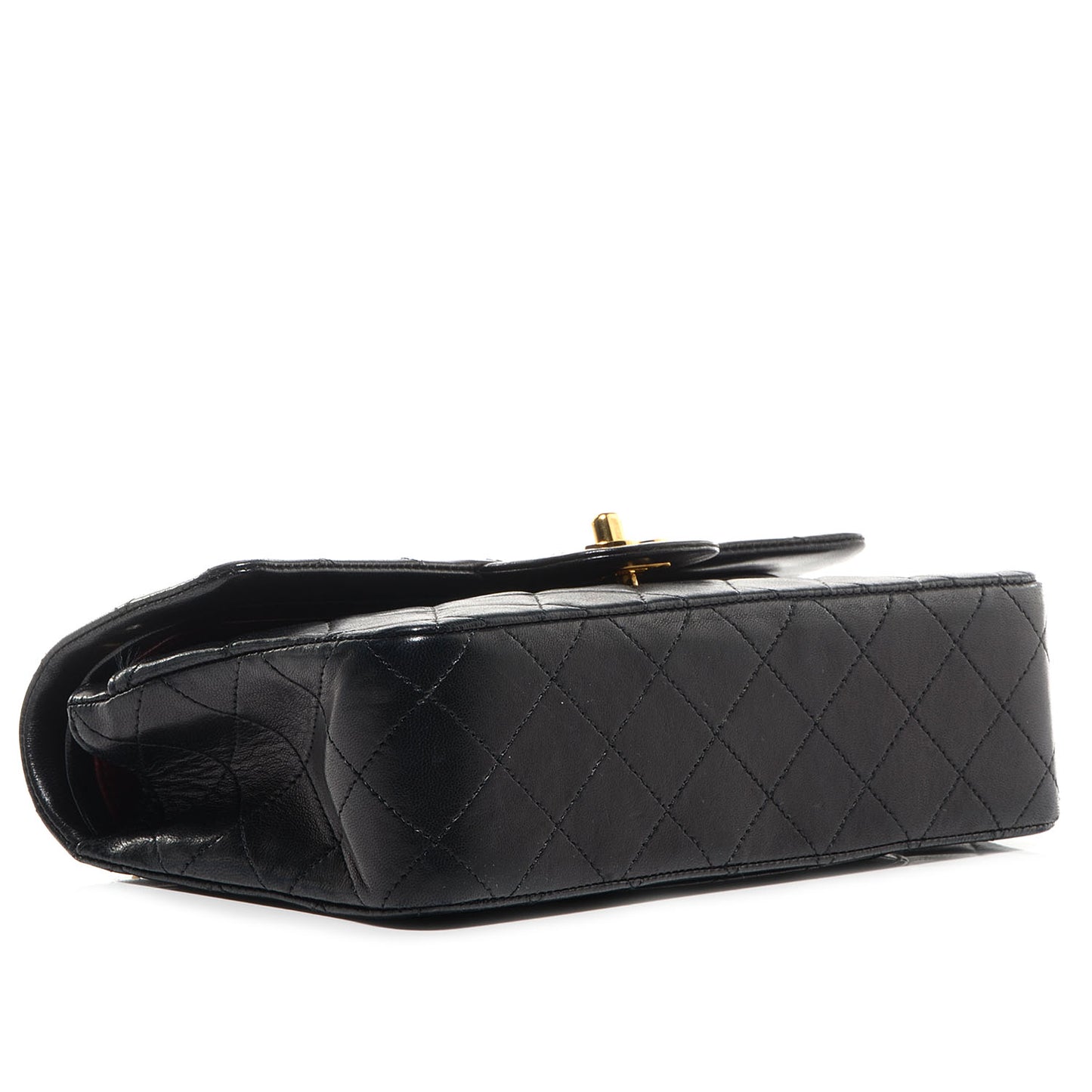 Lambskin Quilted Small Double Flap Black