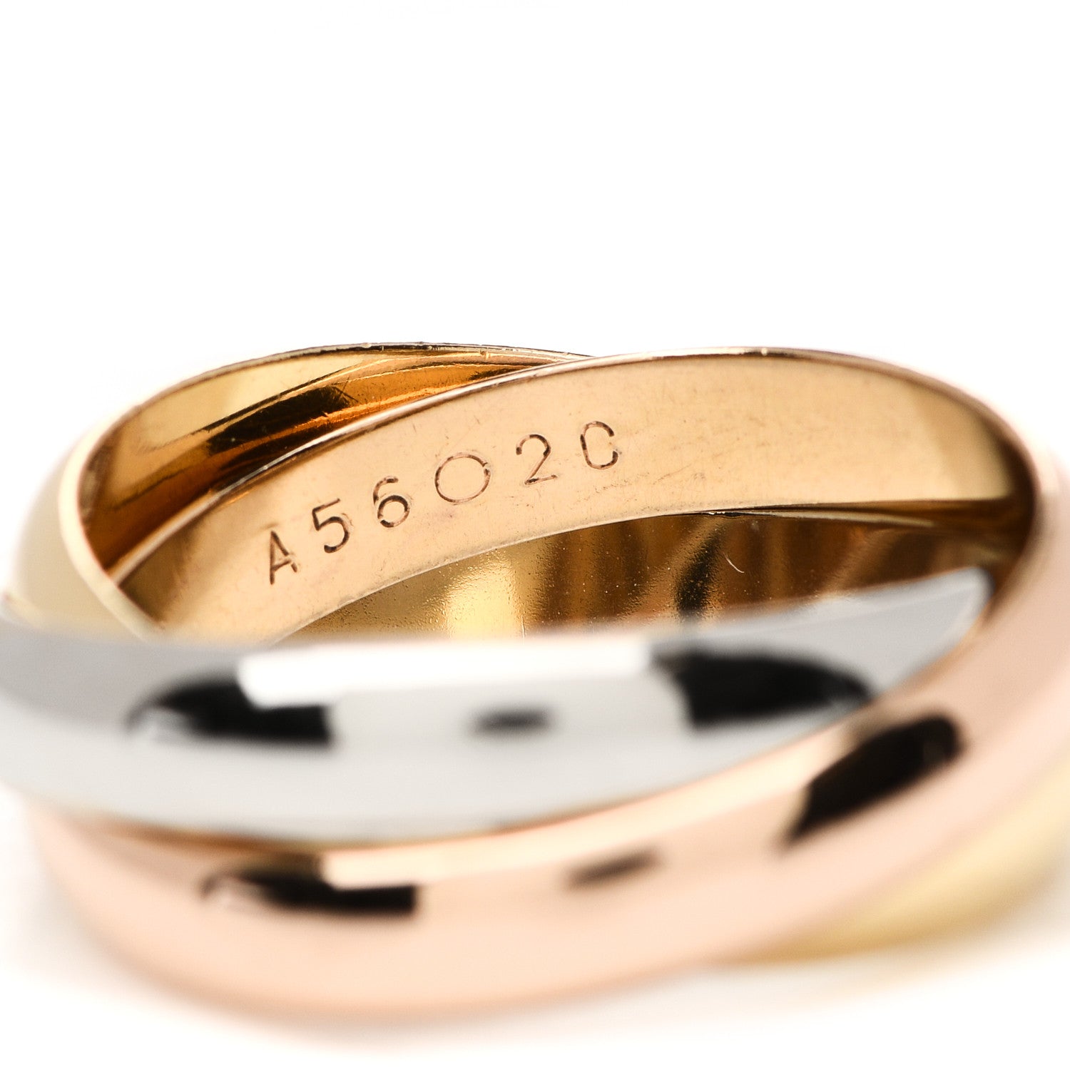 Cartier 18K Pink Yellow White Gold Classic Les Must De Cartier Trinity Ring 54 6.75 4 of 6