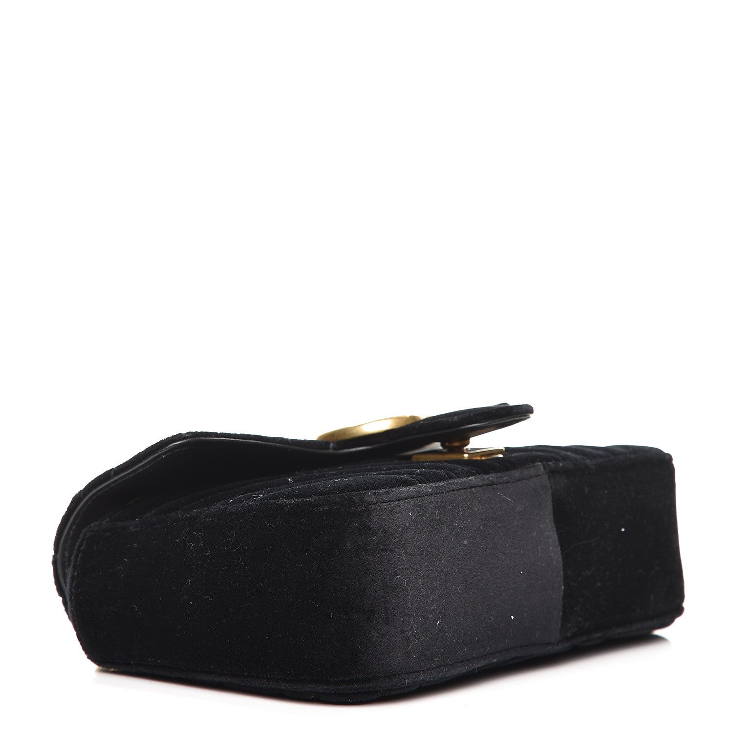 Gucci Velvet Matelasse Mini GG Marmont Shoulder Bag Black 5 of 7
