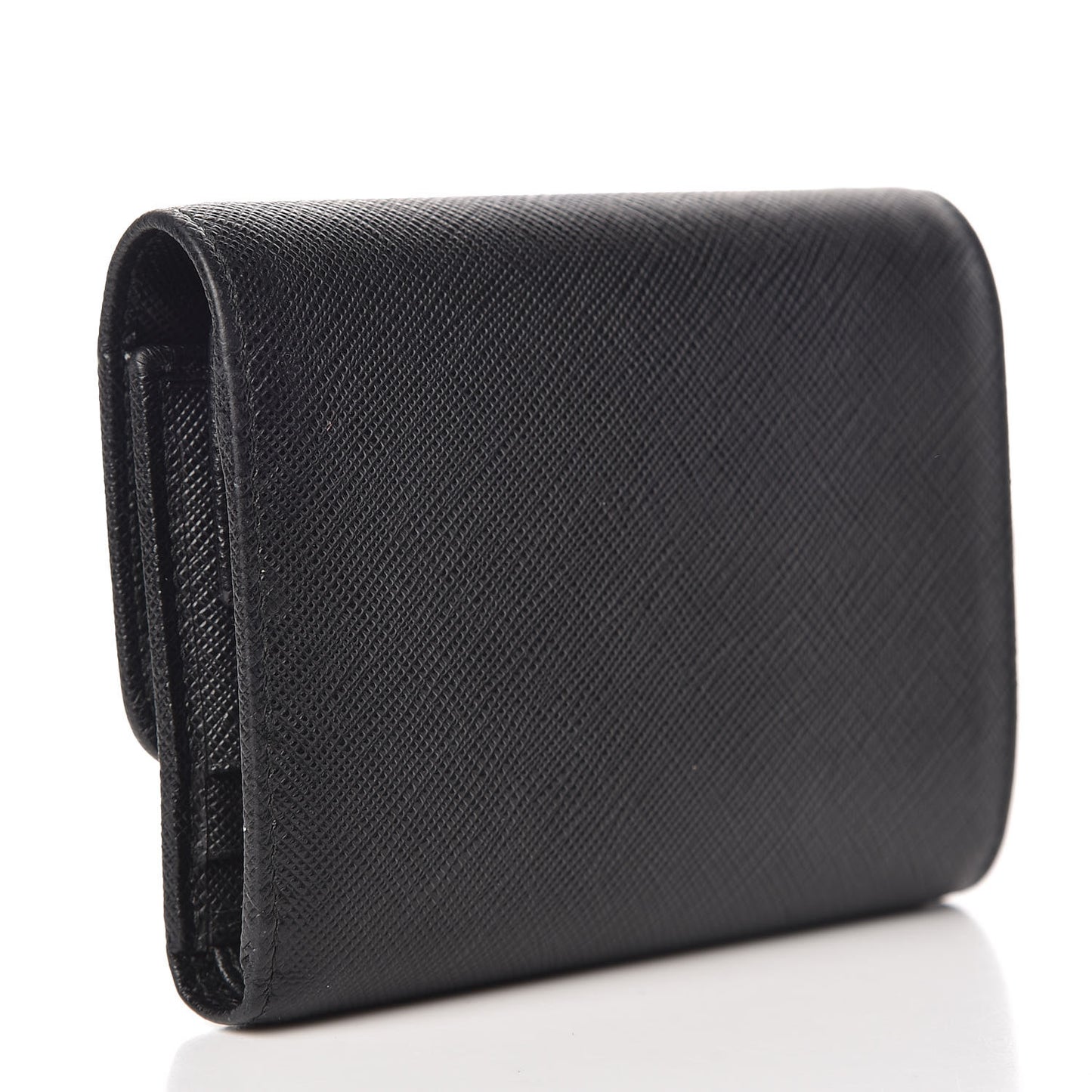 Saffiano Metal Tri-Fold Wallet Black