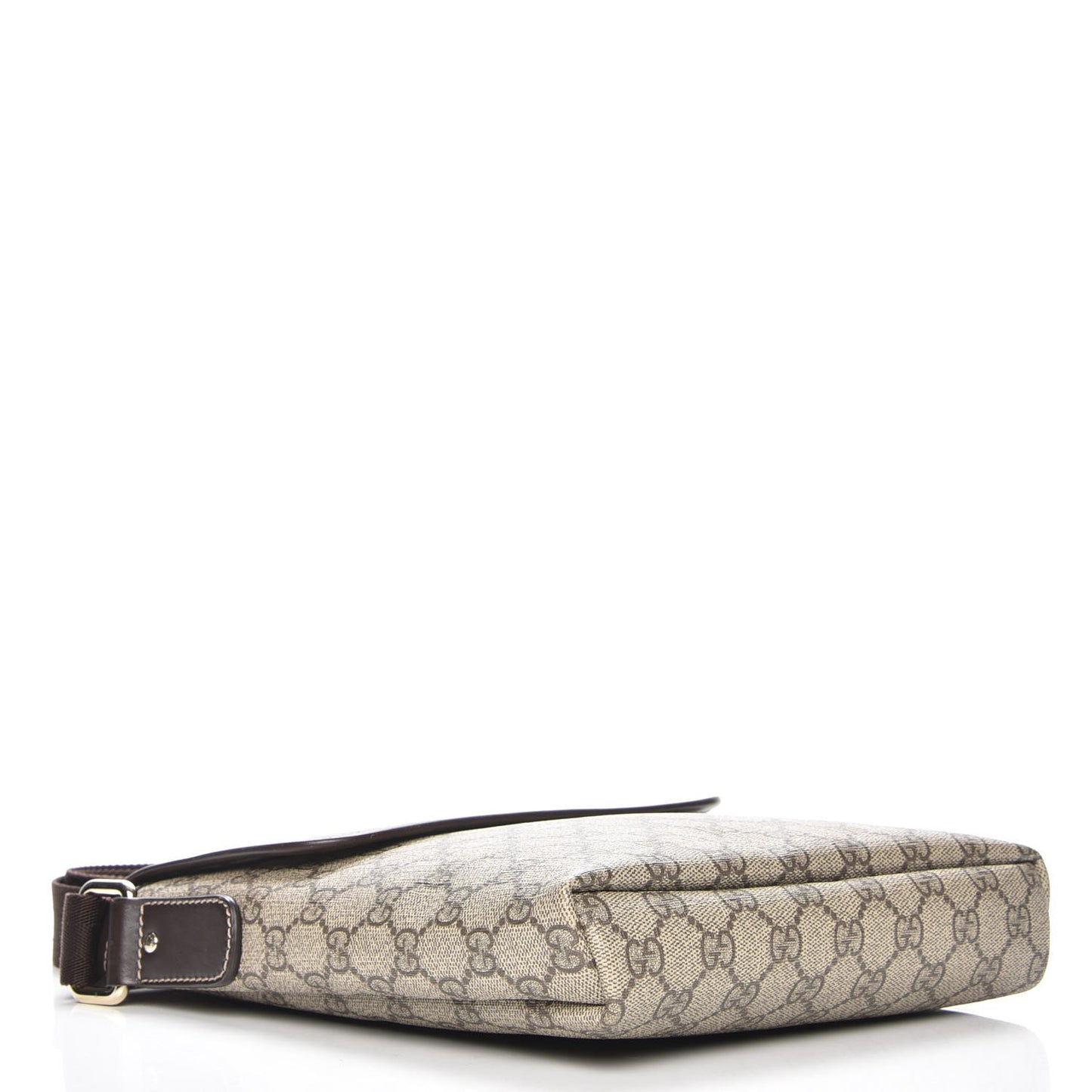 GG Supreme Monogram Selleria Calfskin Small Flap Messenger Bag Beige Ebony Cocoa Dark Chocolate