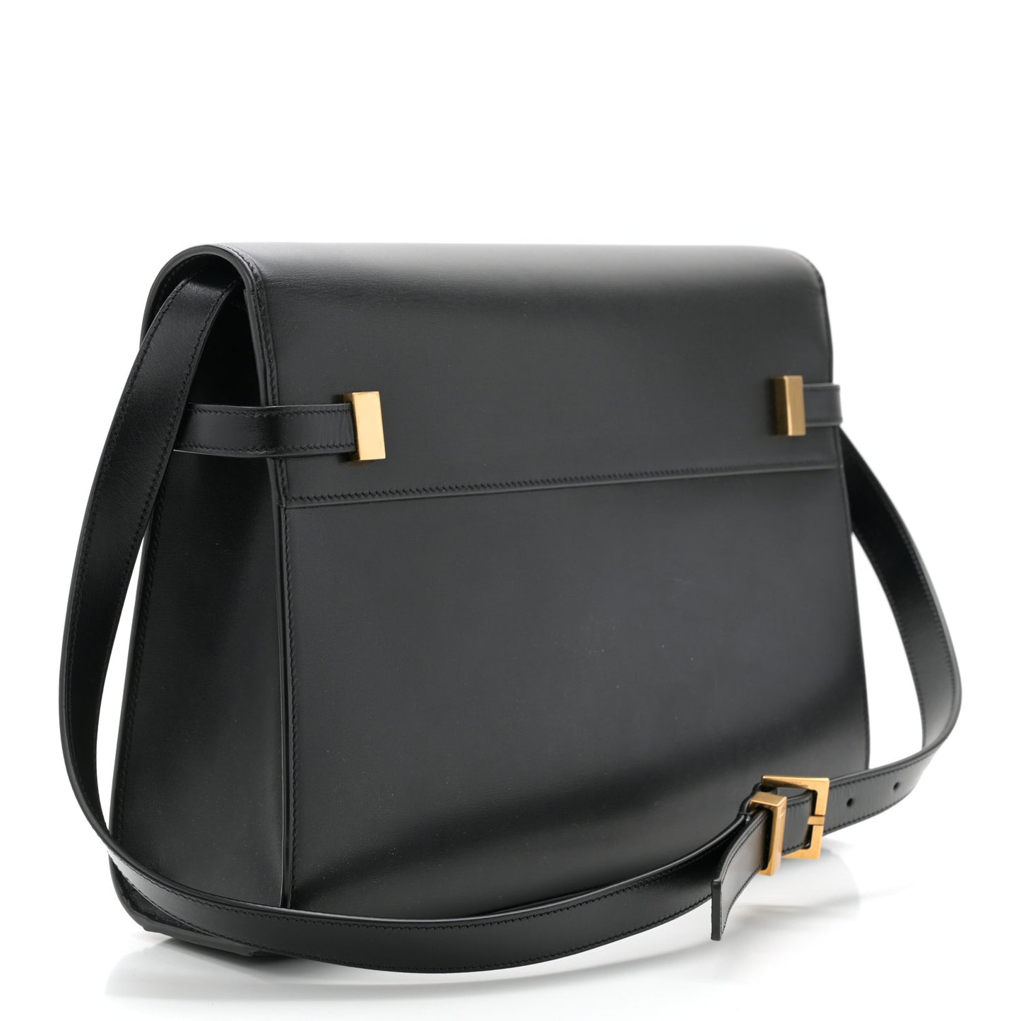 Smooth Calfskin Manhattan Shoulder Bag Black