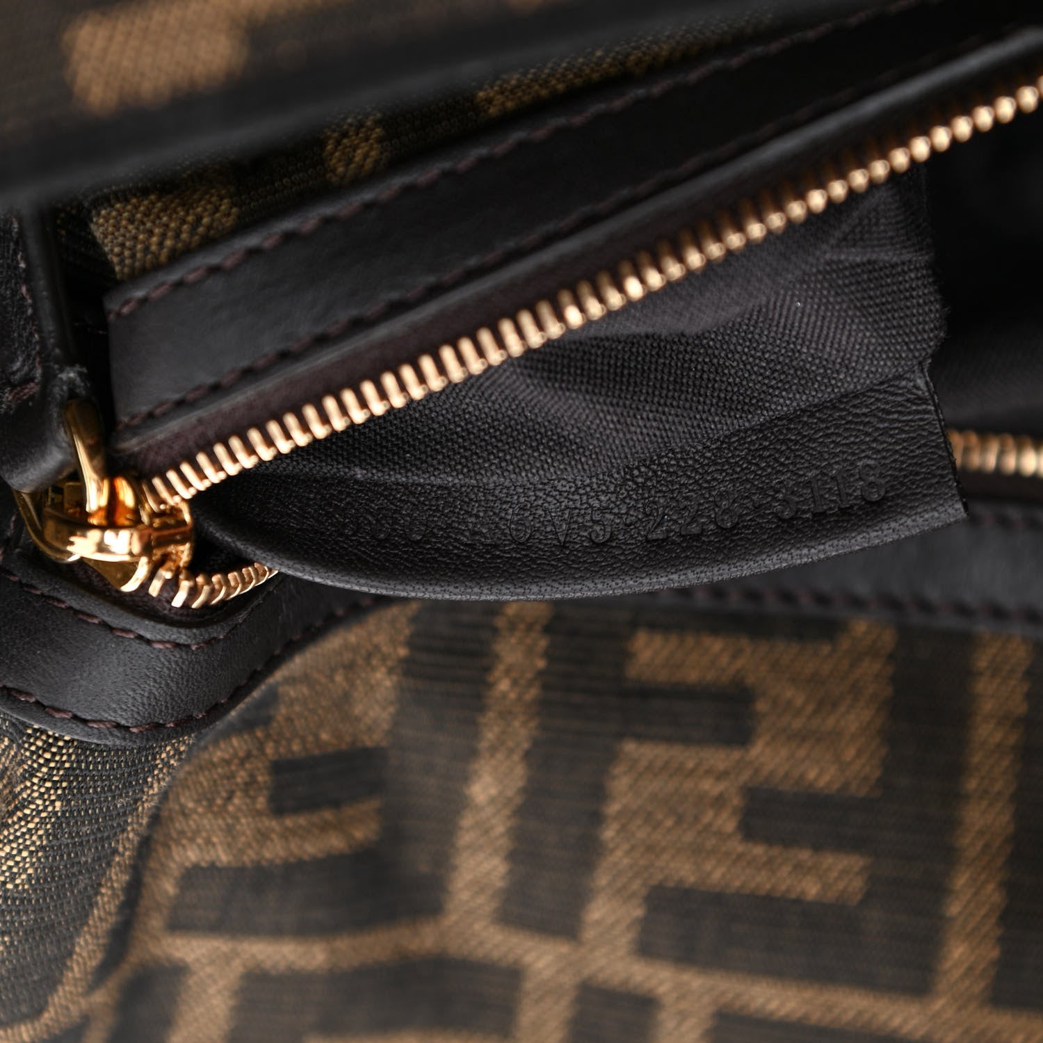 Fendi Fabric Jacquard FF 1974 Medium Baguette Tobacco Moro Black 7 of 8