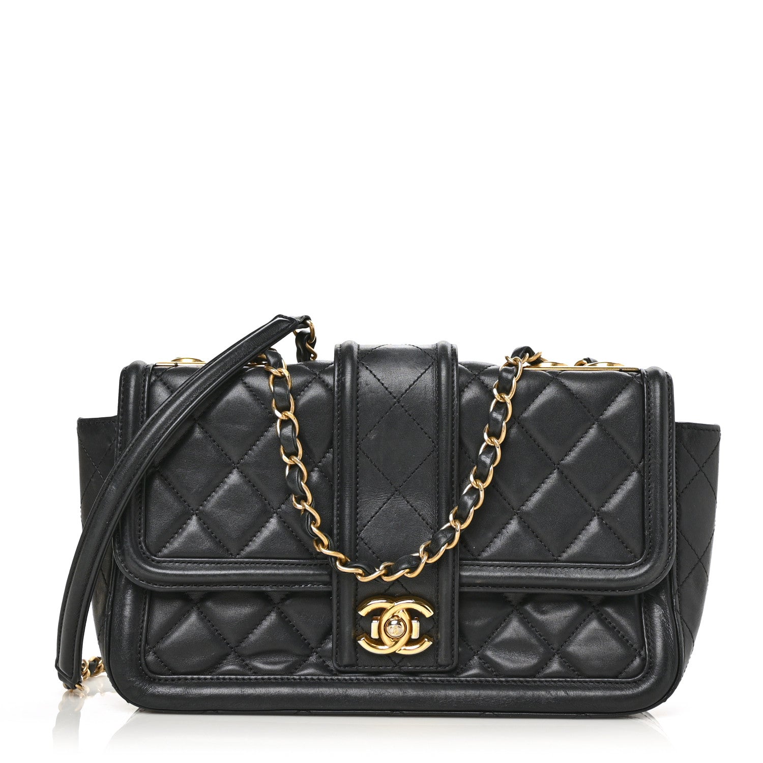 Chanel Lambskin Quilted Medium Elegant CC Flap Black 1 of 11