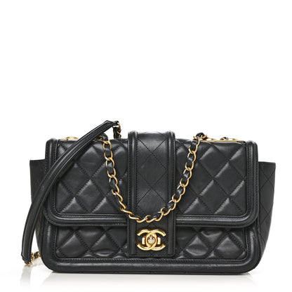 Chanel Lambskin Quilted Medium Elegant CC Flap Black 1 of 11