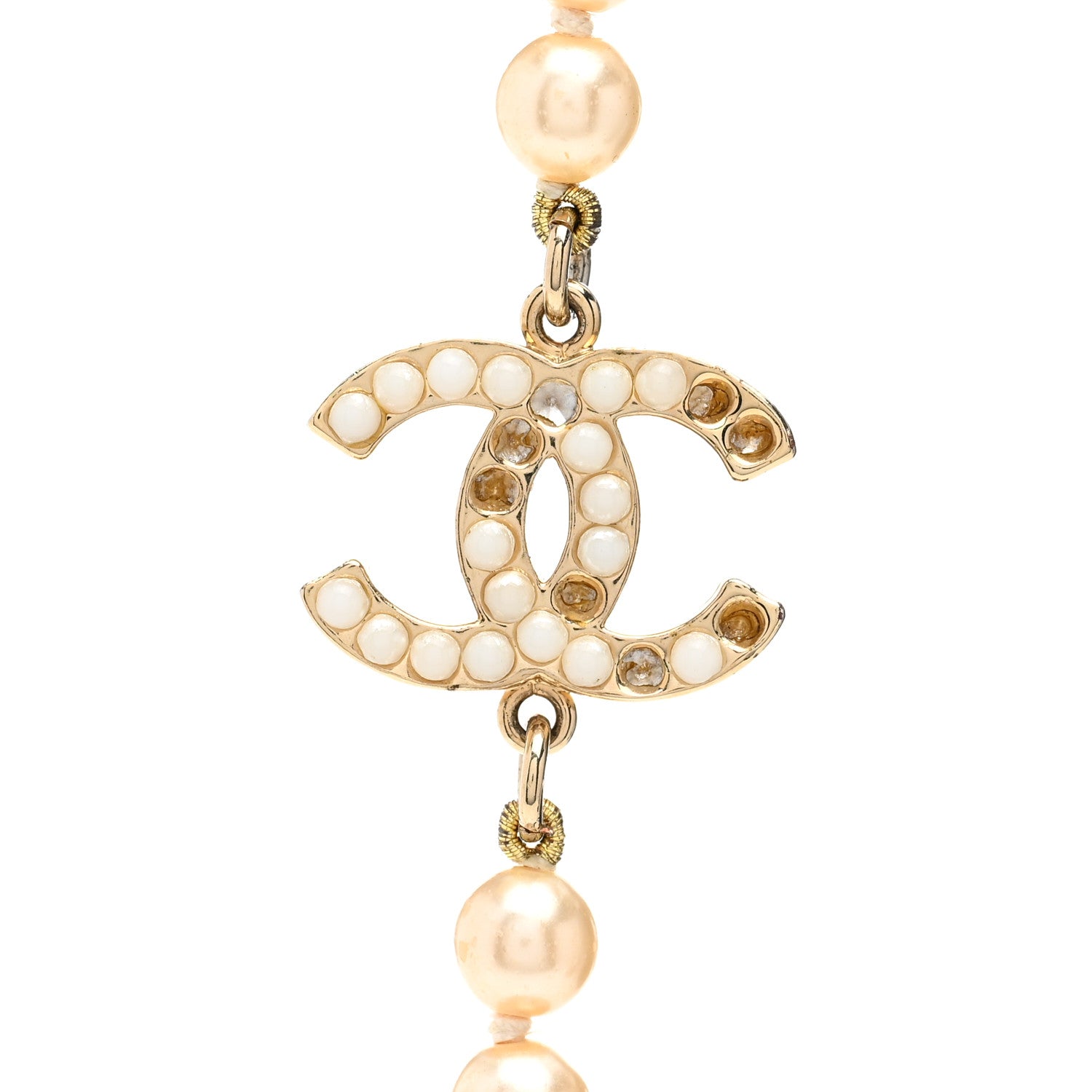 Chanel Graduated Pearl CC Long Necklace Gold 6 of 6