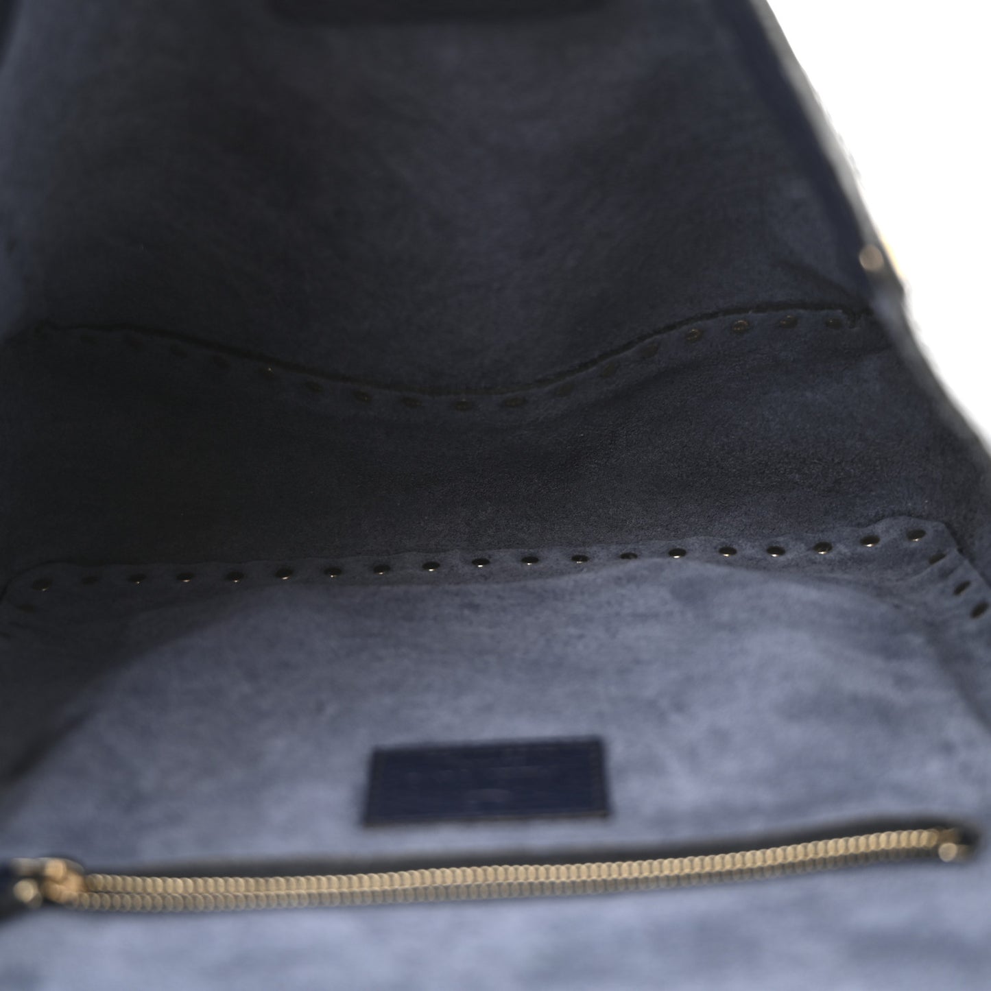 Pebbled Calfskin Rockstud Flip Lock Flap Messenger Satchel Marine