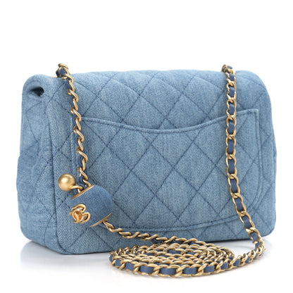 Chanel Denim Quilted Mini Pearl Crush Flap Blue 3 of 11