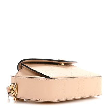 Gucci Calfskin GG Super Mini Debossed Chain Wallet Light Beige 4 of 10