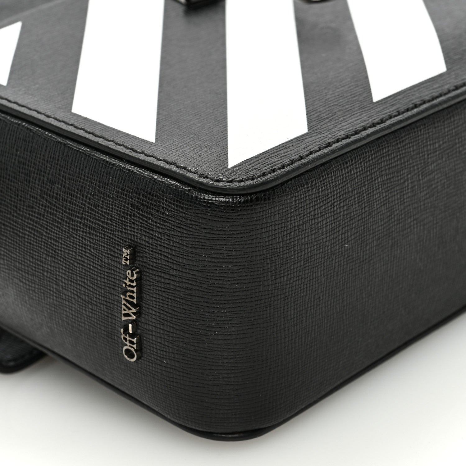 Off-White Saffiano Striped Diag Binder Belt Bag Black 8 of 9