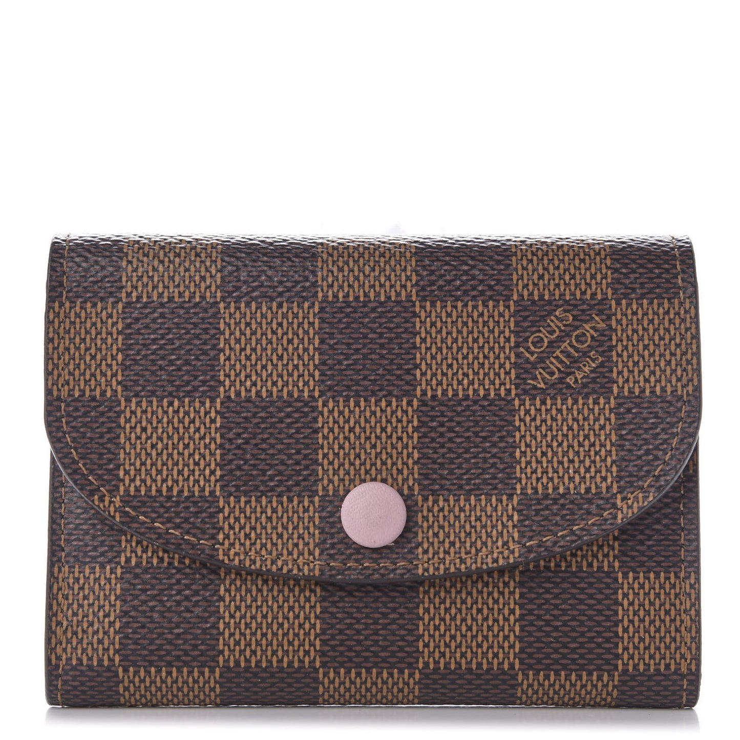 Damier Ebene Rosalie Coin Purse Rose Ballerine