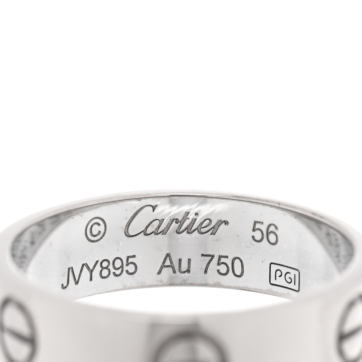18K White Gold 5.5mm LOVE Ring 56 7.75