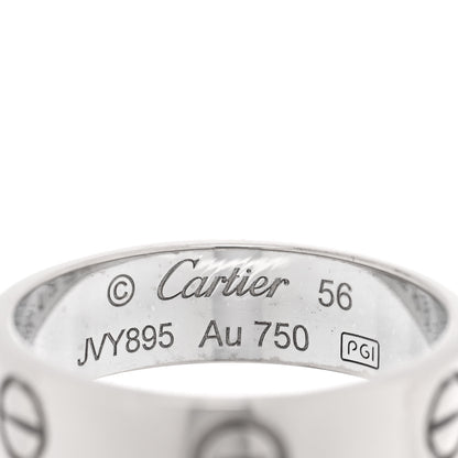 Cartier 18K White Gold 5.5mm LOVE Ring 56 7.75 4 of 5