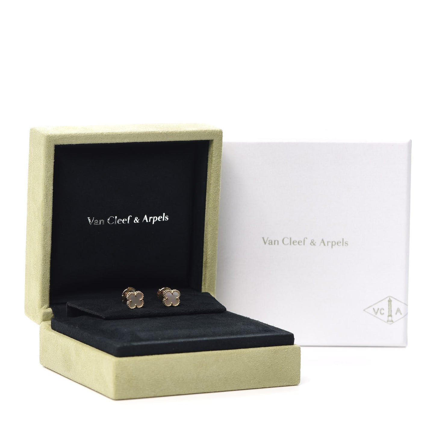 18K Yellow Gold Mother of Pearl Sweet Alhambra Earrings