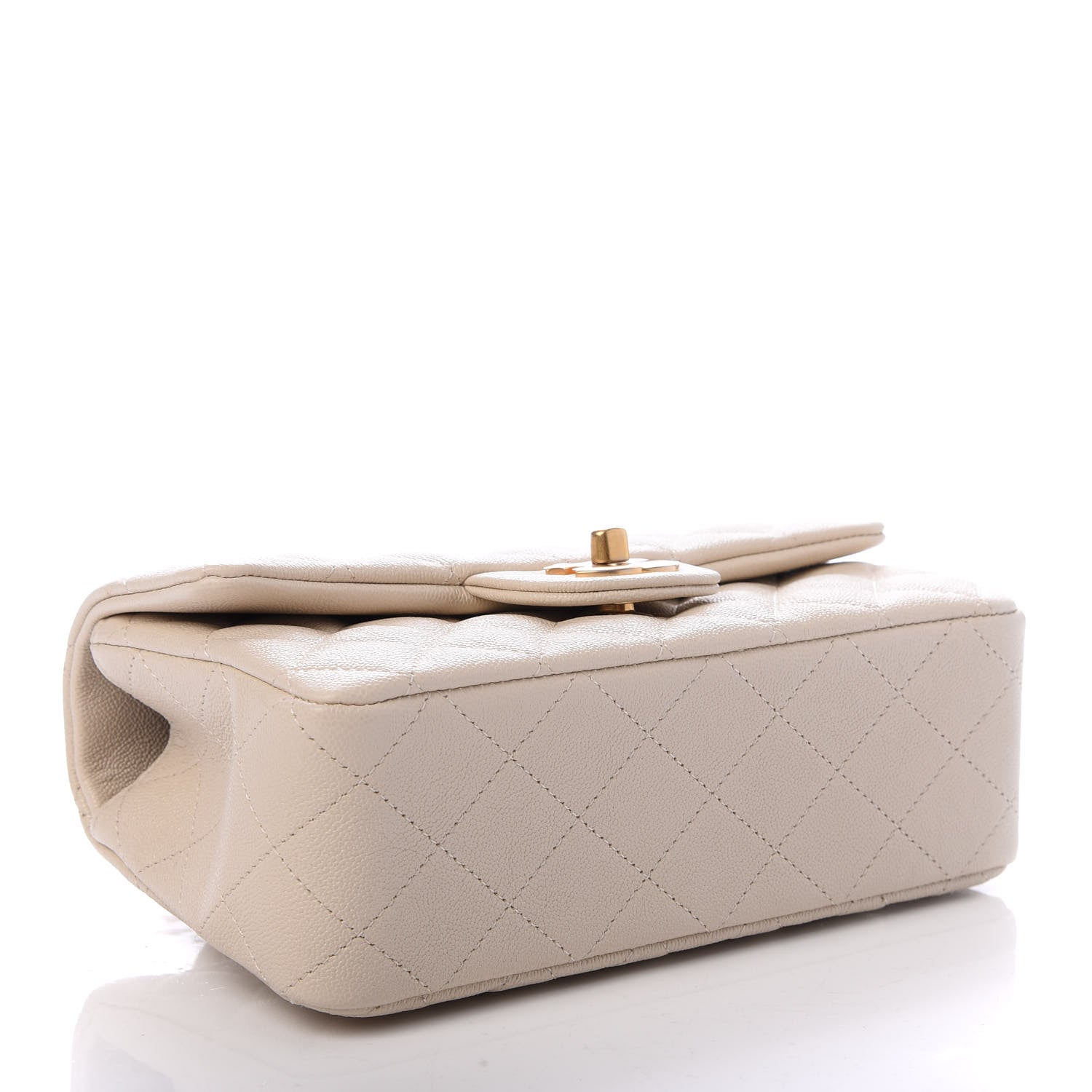 Chanel Caviar Quilted Mini Top Handle Rectangular Flap Beige 4 of 10