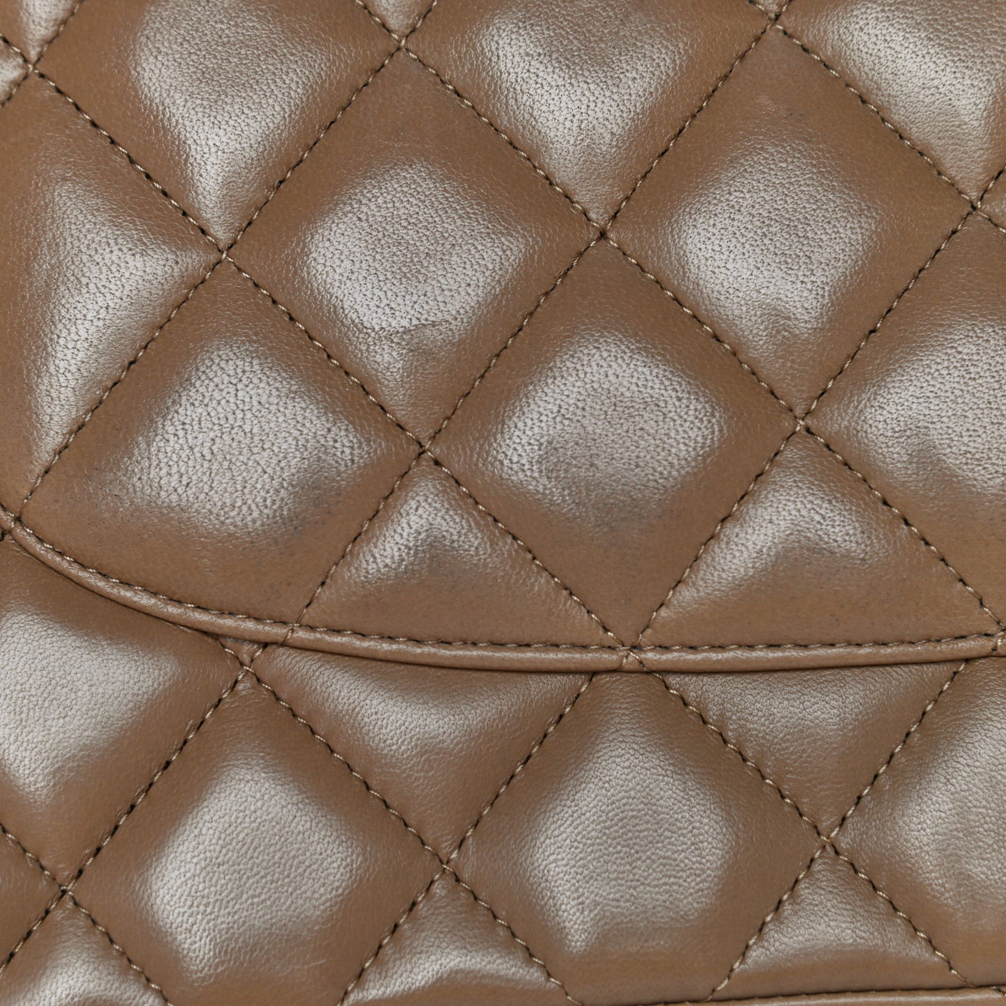 Lambskin Quilted Jumbo Double Flap Dark Beige