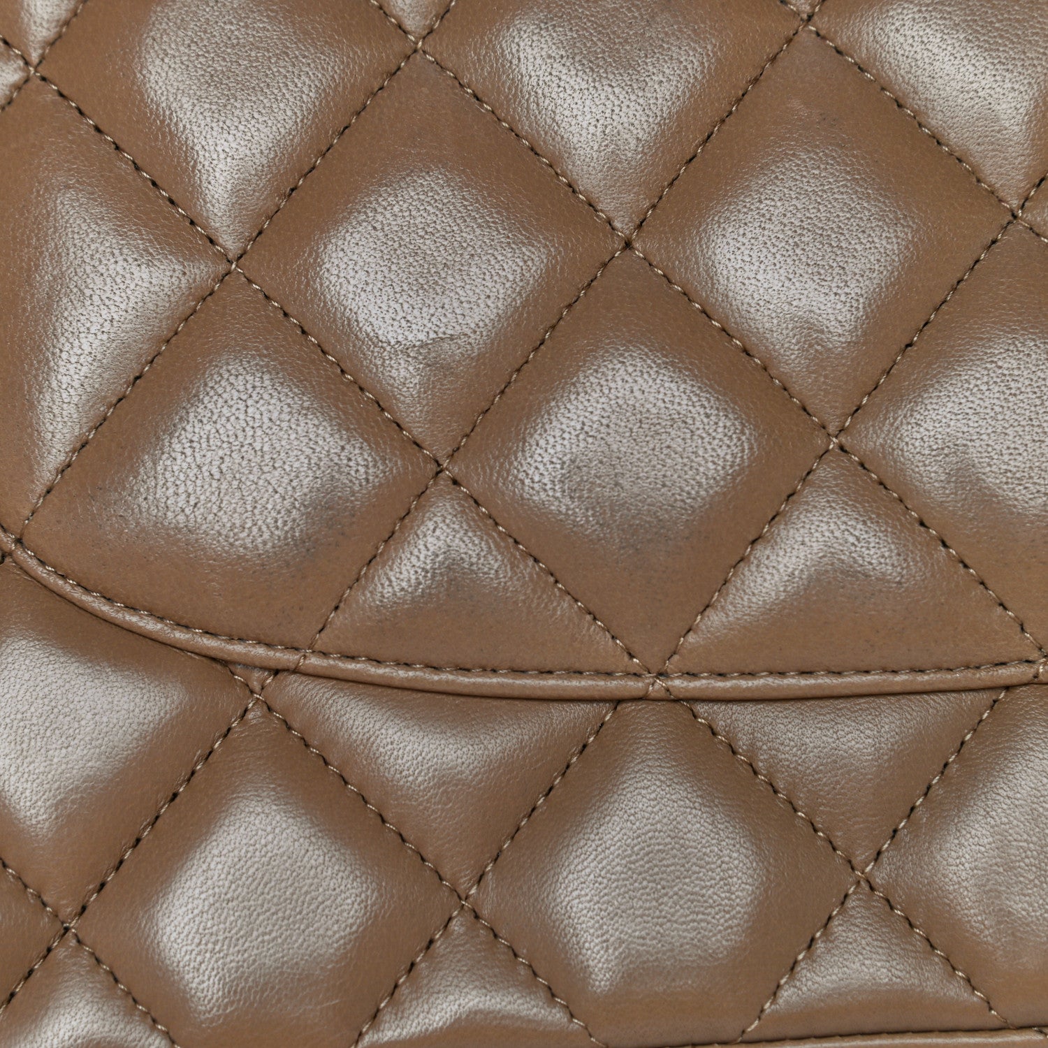 Chanel Lambskin Quilted Jumbo Double Flap Dark Beige 21 of 31