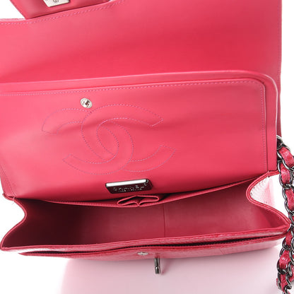 Chanel Python Jumbo Double Flap Dark Pink 5 of 11