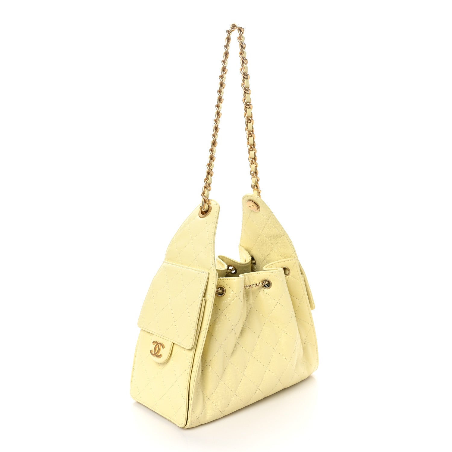 Chanel Caviar Quilted Small Chanel 25 Handbag Light Yellow 2 of 10