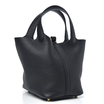 Hermes Taurillon Clemence Picotin Lock 18 PM Black 3 of 9