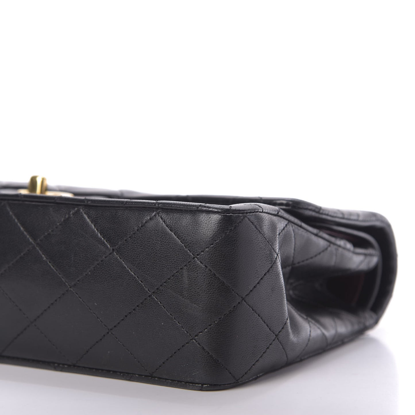 Lambskin Quilted Medium Double Flap Black