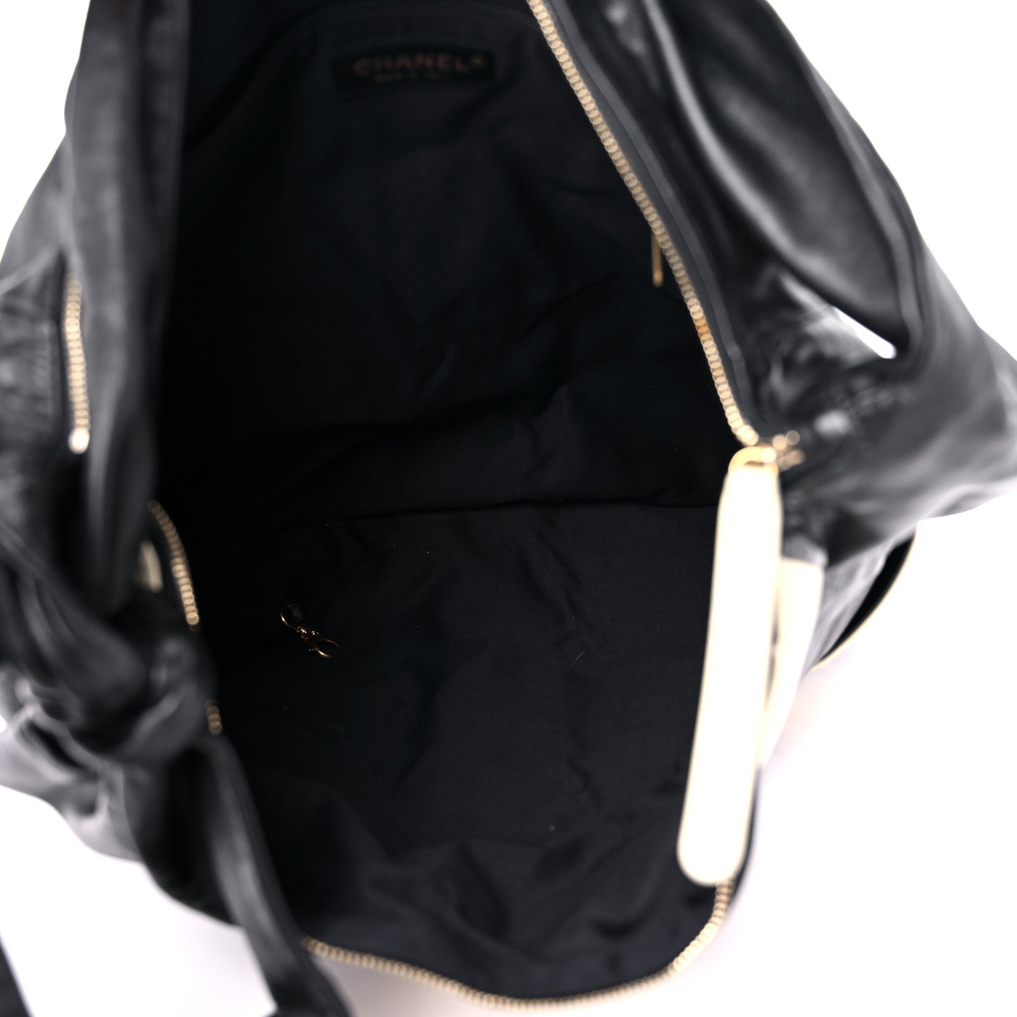 Lambskin Large Girl Bag Black Beige