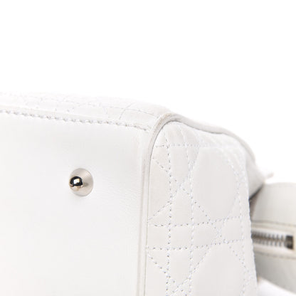 Christian Dior Lambskin Cannage Soft Lady Dior Satchel White 13 of 16